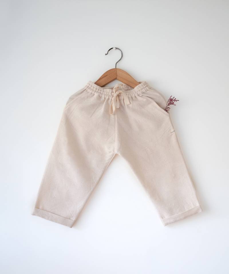 Off white handwoven pajama pant