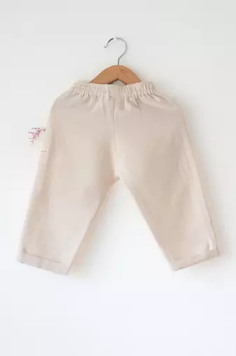 Off white handwoven pajama pant