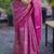 Magenta pink kanchipuram silk zari weaving matching blouse piece & sarees