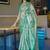 Sea green teal kanchipuram silk zari weaving matching blouse piece & sarees