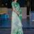 Sea green teal kanchipuram silk zari weaving matching blouse piece & sarees