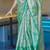 Sea green teal kanchipuram silk zari weaving matching blouse piece & sarees