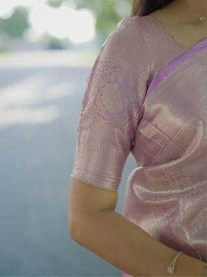Lavender lavender kanchipuram silk zari weaving matching blouse piece & sarees 5