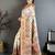 Off white ethnic motifs embroidered pashmina heavy work saree
