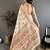 Off white ethnic motifs embroidered pashmina heavy work saree