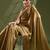 Gold embellished beads and stones satin designer saree