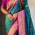 Teal woven design zari silk blend paithani saree
