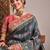 Teal ethnic motifs zari banarasi saree