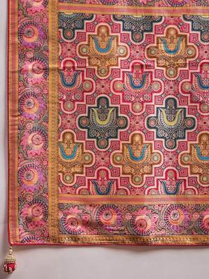 Mustard woven design zari banarasi saree 5