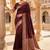 Maroon woven design zari silk blend banarasi saree