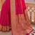 Pink woven design zari silk blend heavy work banarasi saree