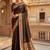 Brown woven design zari silk blend heavy work banarasi saree