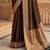Brown woven design zari silk blend heavy work banarasi saree