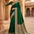 Green ethnic motifs zari silk blend banarasi saree