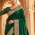 Green ethnic motifs zari silk blend banarasi saree