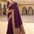 Purple ethnic motifs zari silk blend heavy work banarasi saree
