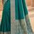 Teal ethnic motifs zari silk blend heavy work banarasi saree