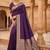 Purple woven design zari silk blend banarasi saree