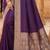 Purple woven design zari silk blend banarasi saree