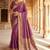 Purple woven design zari silk blend banarasi saree