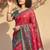 Red woven design zari silk blend handloom pochampally saree