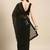 Black sequinned poly georgette designer saree