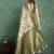 Beige floral printed silk cotton saree
