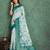 Cream floral printed silk cotton saree