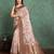 Peach floral printed zari silk cotton saree