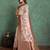 Peach floral printed zari silk cotton saree