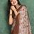 Peach floral printed zari silk cotton saree