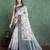 Off white floral printed silk cotton saree
