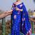 Violet woven design zari silk blend banarasi saree