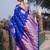 Violet woven design zari silk blend banarasi saree