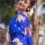 Violet woven design zari silk blend banarasi saree