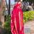 Pink woven design zari silk blend banarasi saree