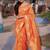 Orange woven design zari silk blend banarasi saree