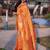 Orange woven design zari silk blend banarasi saree