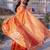 Orange woven design zari silk blend banarasi saree