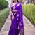 Purple woven design zari silk blend banarasi saree