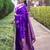 Purple woven design zari silk blend banarasi saree
