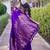 Purple woven design zari silk blend banarasi saree