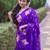 Purple woven design zari silk blend banarasi saree