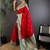 Red floral zari silk blend designer banarasi saree