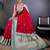 Red floral zari silk blend designer banarasi saree