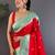 Red floral zari silk blend designer banarasi saree