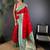 Red floral zari silk blend designer banarasi saree