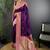 Purple floral zari silk blend designer banarasi saree