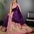 Purple floral zari silk blend designer banarasi saree