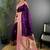 Purple floral zari silk blend designer banarasi saree